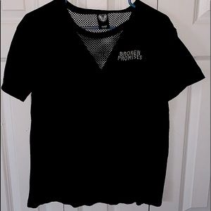 BROKEN PROMISES WOMENS MESH RINGER T-SHIRT ZUMIEZ